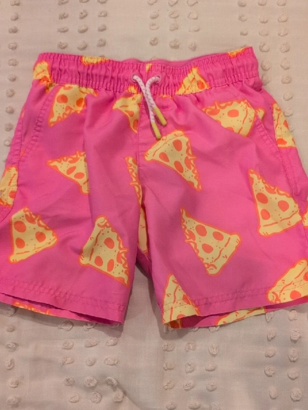Old Navy Kids Navy Rash Guard Top with Pink Pizza Swim Shorts